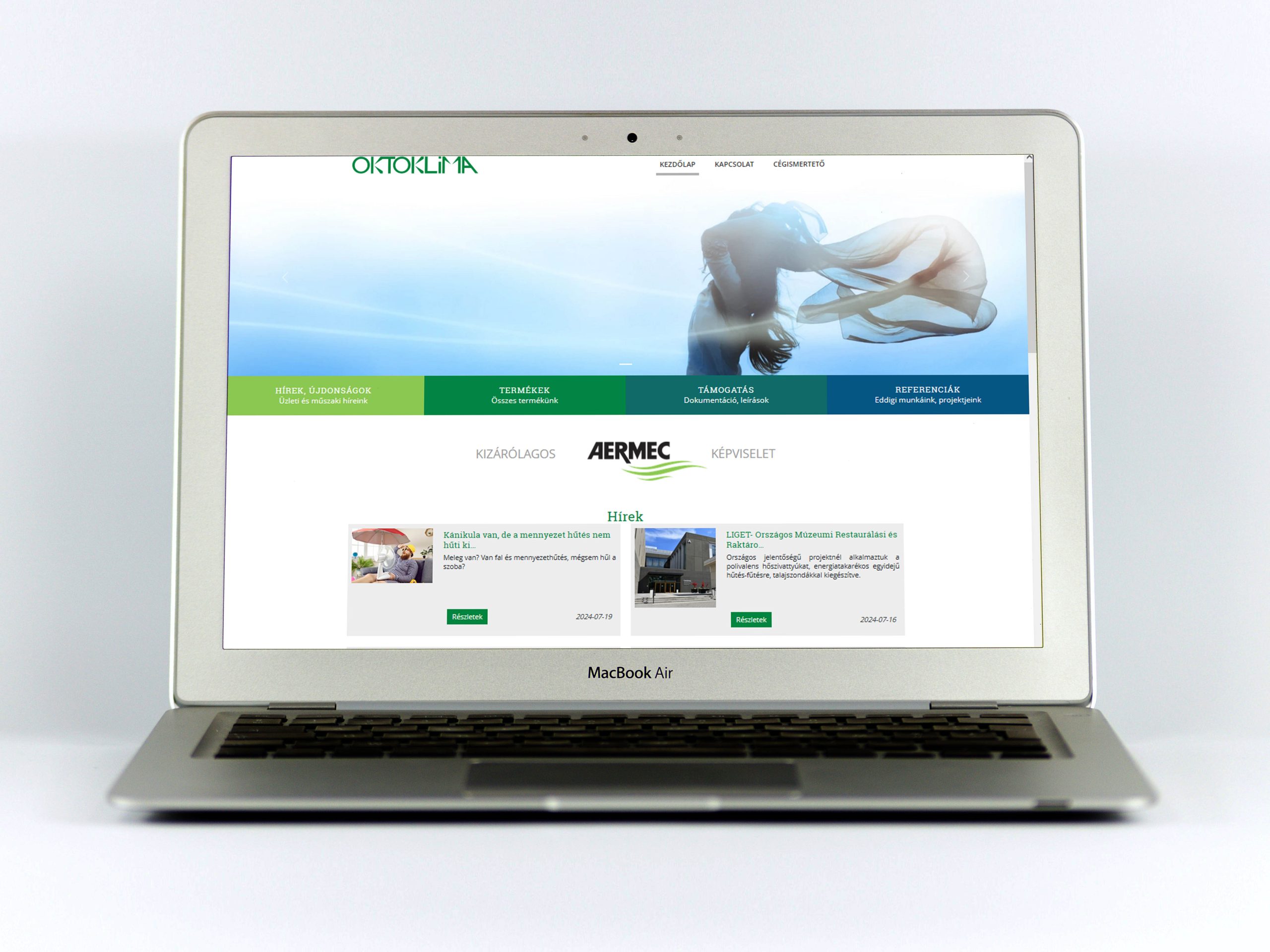 OKTOKLIMA KFT. Website- Home page design
