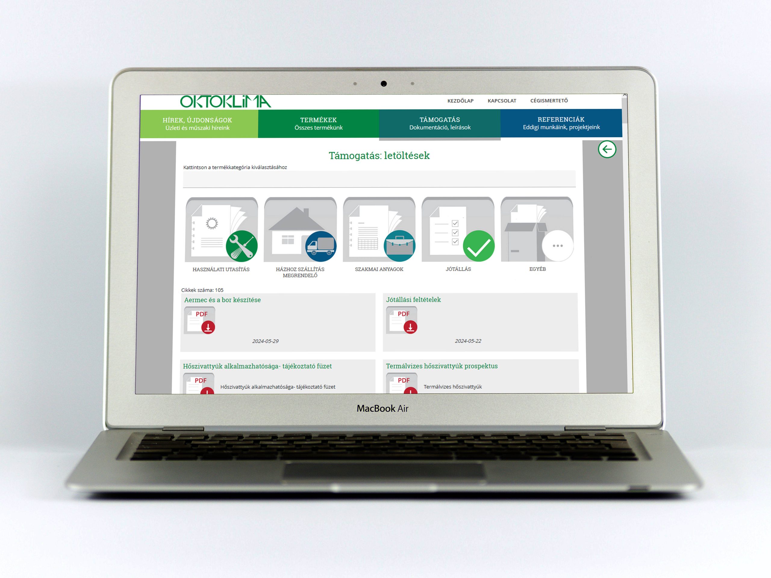OKTOKLIMA KFT. Website design